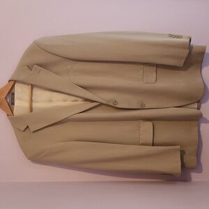 Oscar De la Renta size 46L beige mens suit coat
